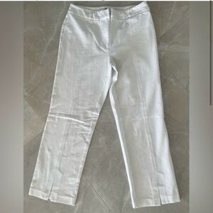 J McLaughlin Pant Size 8 Cream Color Split Front Hem Knit Straight Leg Pants